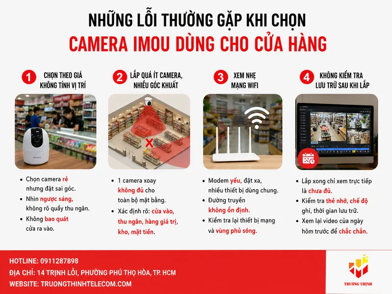 Những lỗi thường gặp khi chọn Camera Imou dùng cho cửa hàng