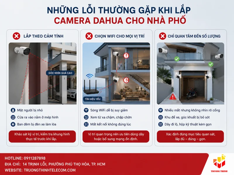 Những lỗi thường gặp khi lắp camera Dahua cho nhà phố