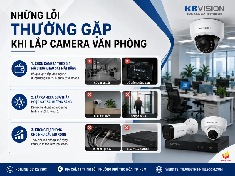 Những lỗi thường gặp khi lắp camera văn phòng