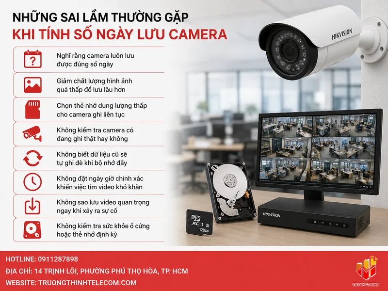 Những sai lầm thường gặp khi tính số ngày lưu camera