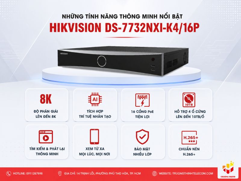 Những tính năng thông minh nổi bật trên Hikvision DS-7732NXI-K4/16P