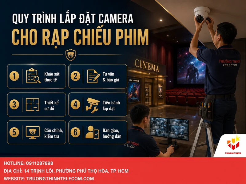 Quy trình lắp đặt camera cho rạp chiếu phim chuyên nghiệp