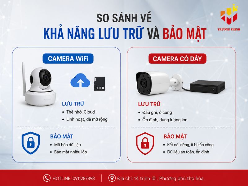 So sánh về khả năng lưu trữ và bảo mật