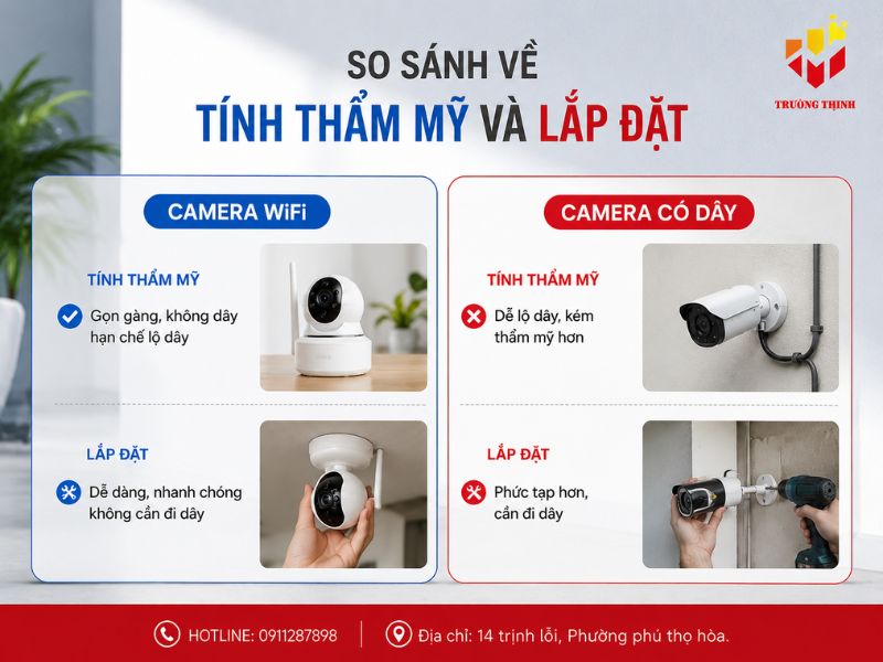 So sánh về tính thẩm mỹ và lắp đặt