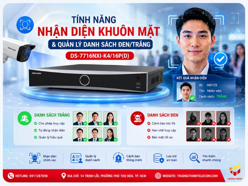 Tính năng nhận diện khuôn mặt và quản lý danh sách đen/trắng