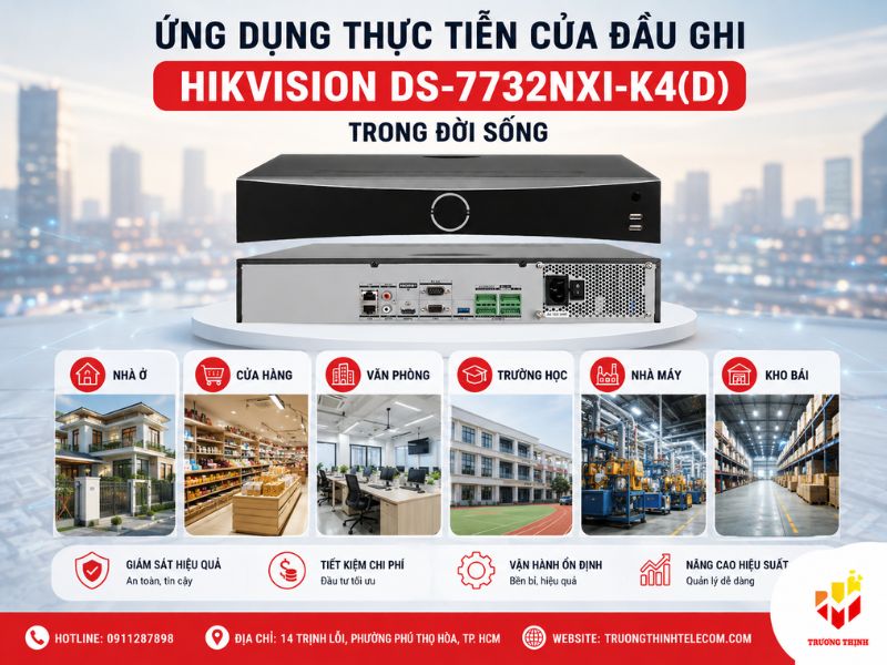 Ứng dụng thực tiễn của đầu ghi Hikvision DS-7732NXI-K4(D) trong đời sống