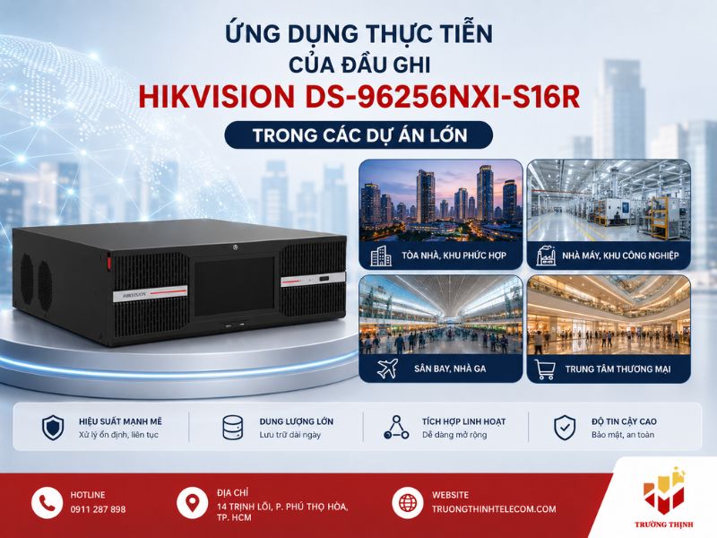 Ứng dụng thực tiễn của đầu ghi Hikvision DS-96256NXI-S16R trong các dự án lớn