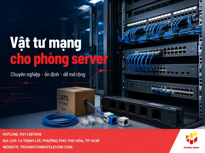 Cung cáp vật tư mạng cho phòng server Giá Sỉ tận xưởng