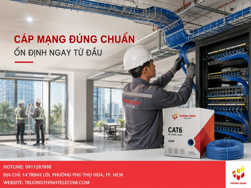 Vì sao công trình cần chọn cáp mạng đúng chuẩn ngay từ đầu?