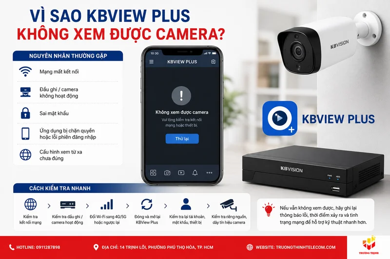 Vì sao KBView Plus không xem được camera?