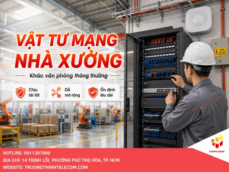 Vì sao nhà xưởng cần chọn vật tư mạng khác văn phòng thông thường?