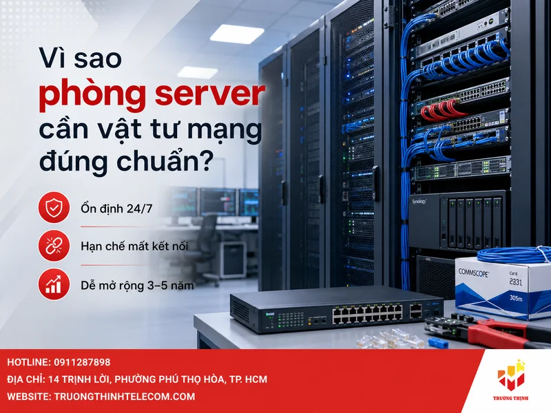 Vì sao phòng server cần chọn vật tư mạng đúng chuẩn?