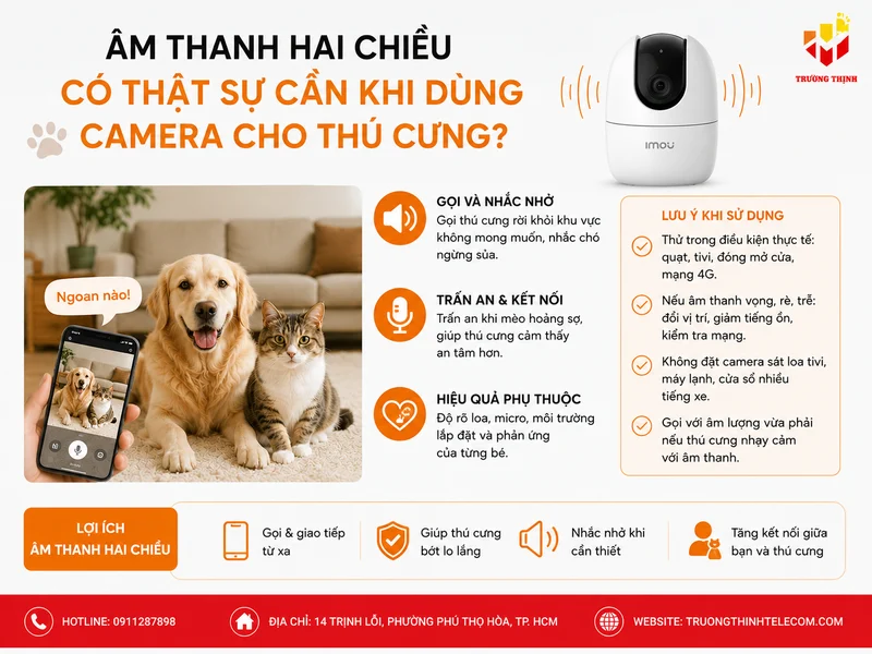 Âm thanh hai chiều có thật sự cần khi dùng camera cho thú cưng?