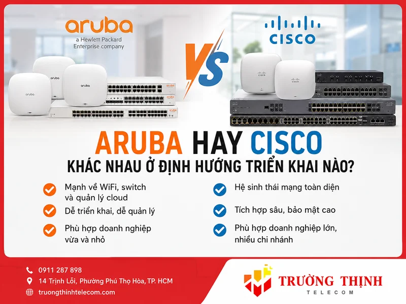 Aruba hay Cisco khác nhau ở định hướng triển khai nào?