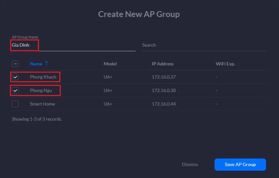 Bỏ tích mục Group All APs