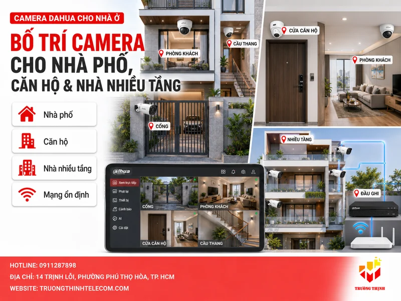 Bố trí camera cho nhà phố, căn hộ và nhà nhiều tầng