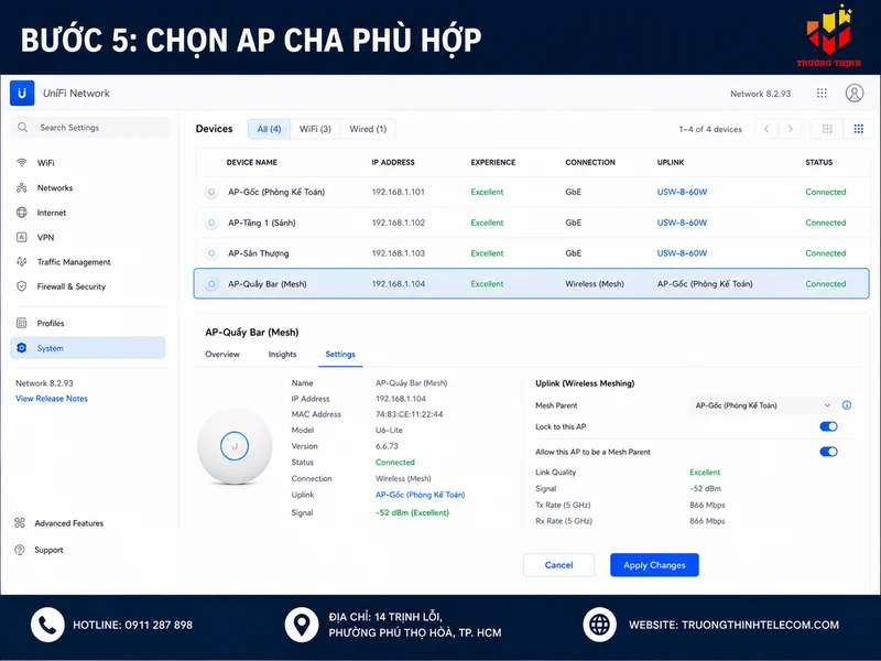 Bước 5: Chọn AP cha phù hợp