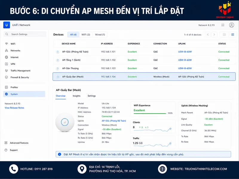 Bước 6: Di chuyển AP Mesh đến vị trí lắp đặt
