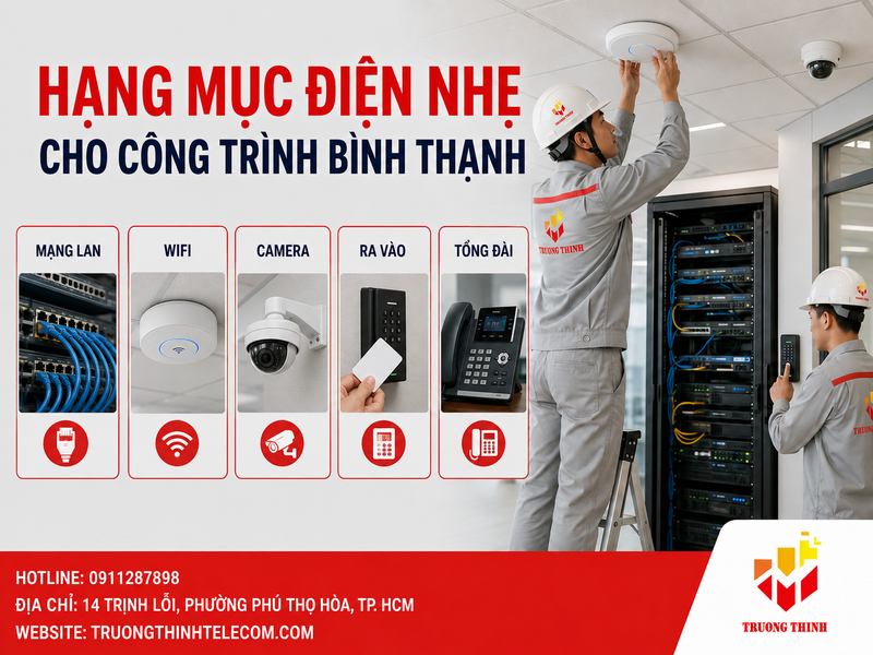 Các hạng mục điện nhẹ cần triển khai cho từng loại công trình tại Bình Thạnh