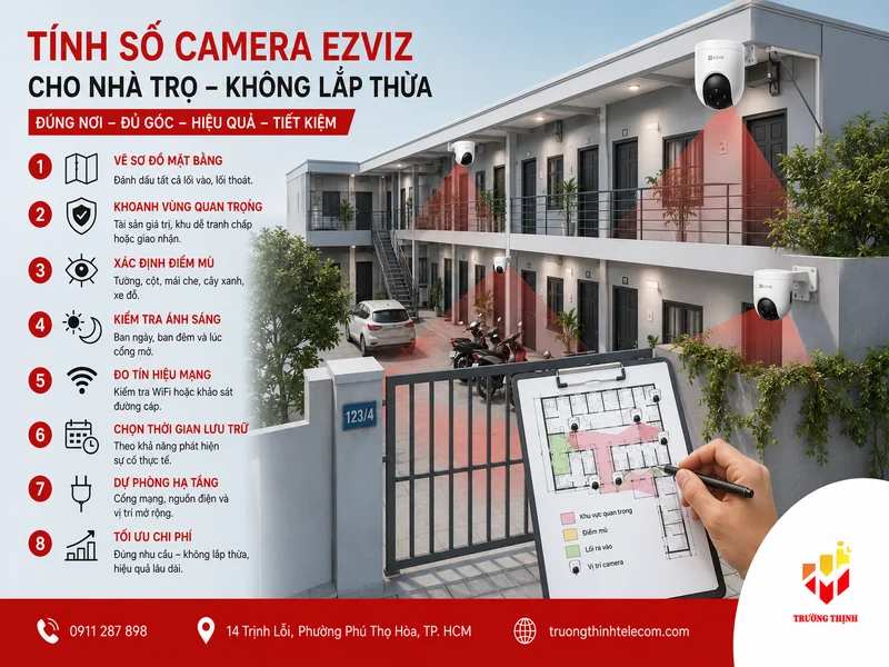 Cách tính số lượng Camera Ezviz cho nhà trọ mà không lắp thừa