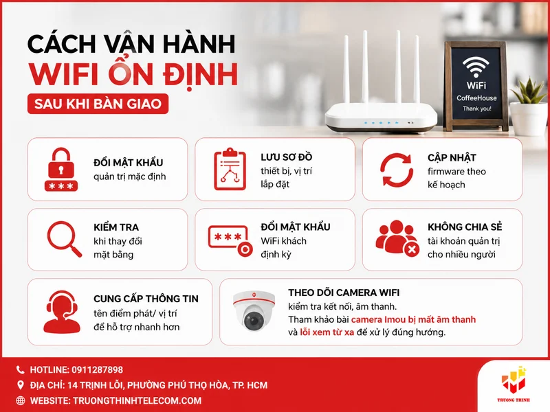 Cách vận hành WiFi ổn định sau khi bàn giao