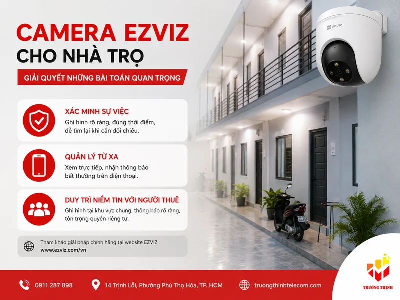 Camera Ezviz cho nhà trọ nên giải quyết những bài toán nào?