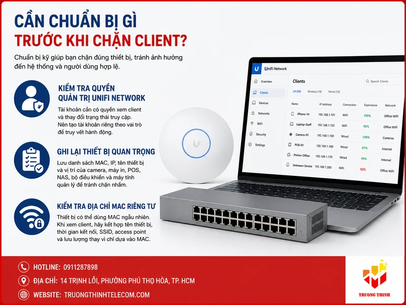 Cần chuẩn bị gì trước khi chặn client?