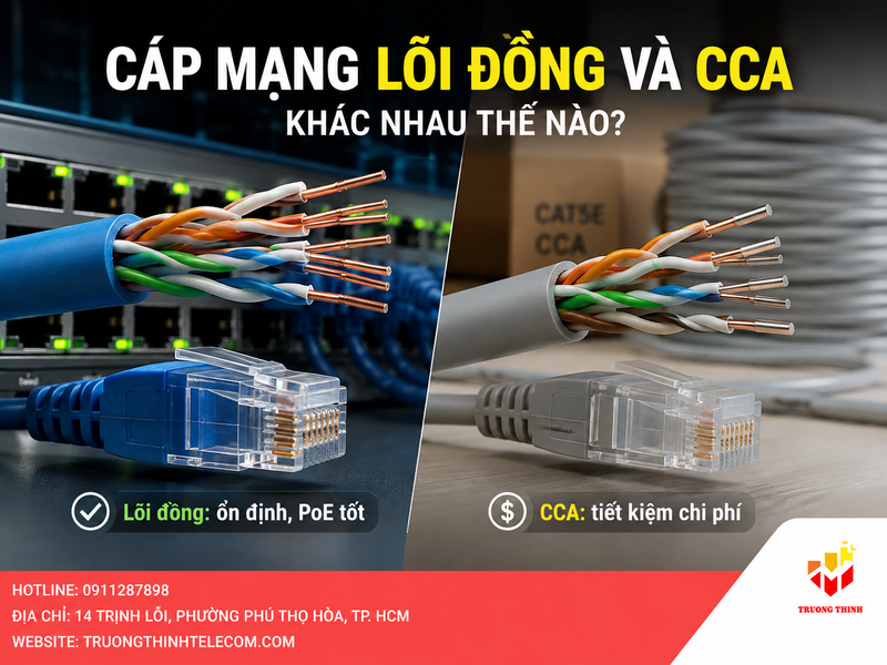 Cáp mạng lõi đồng và CCA khác nhau như thế nào?