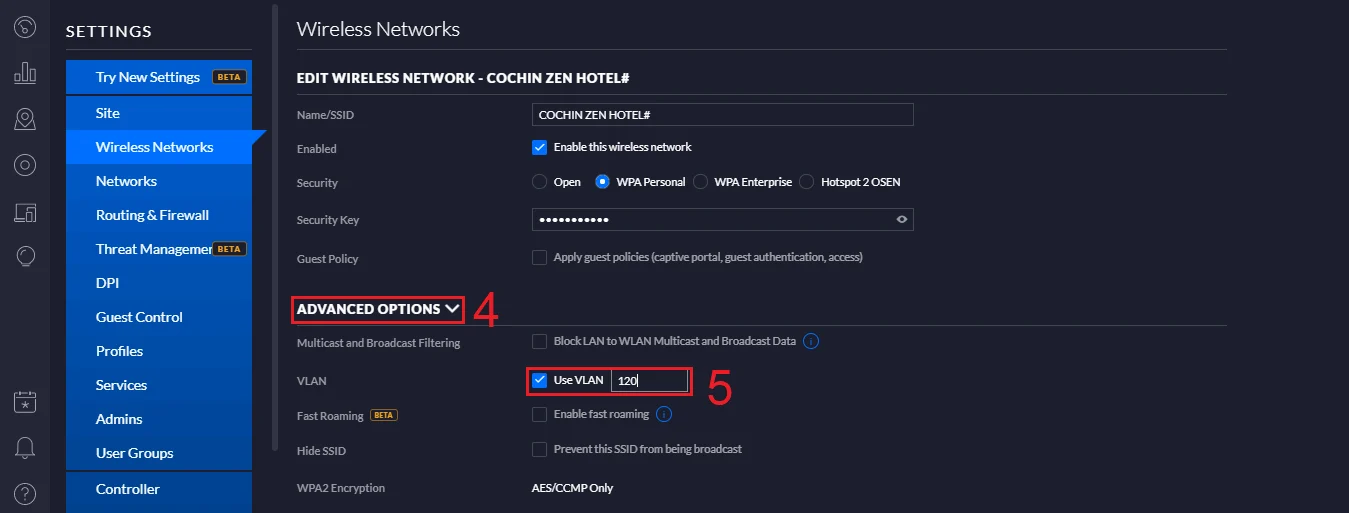 Tích chọn Use VLAN