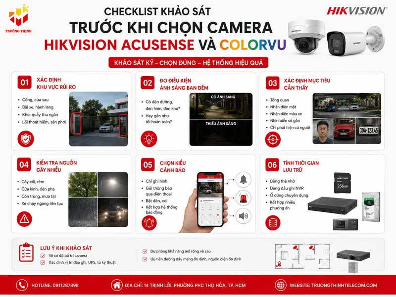 Checklist khảo sát trước khi chọn camera Hikvision AcuSense và ColorVu