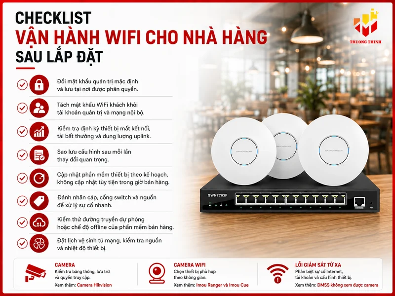 Checklist vận hành wifi cho nhà hàng sau lắp đặt
