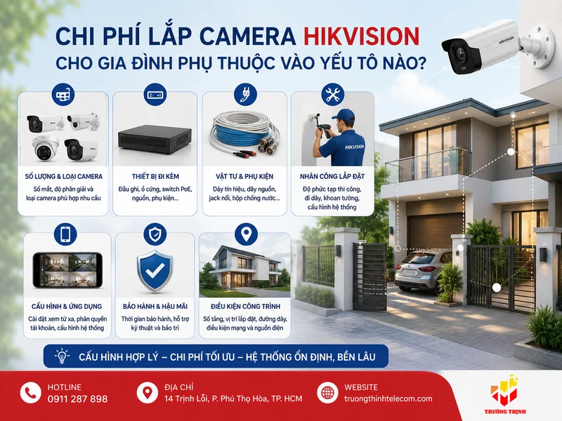 Chi phí lắp Camera Hikvision cho gia đình phụ thuộc vào yếu tố nào?