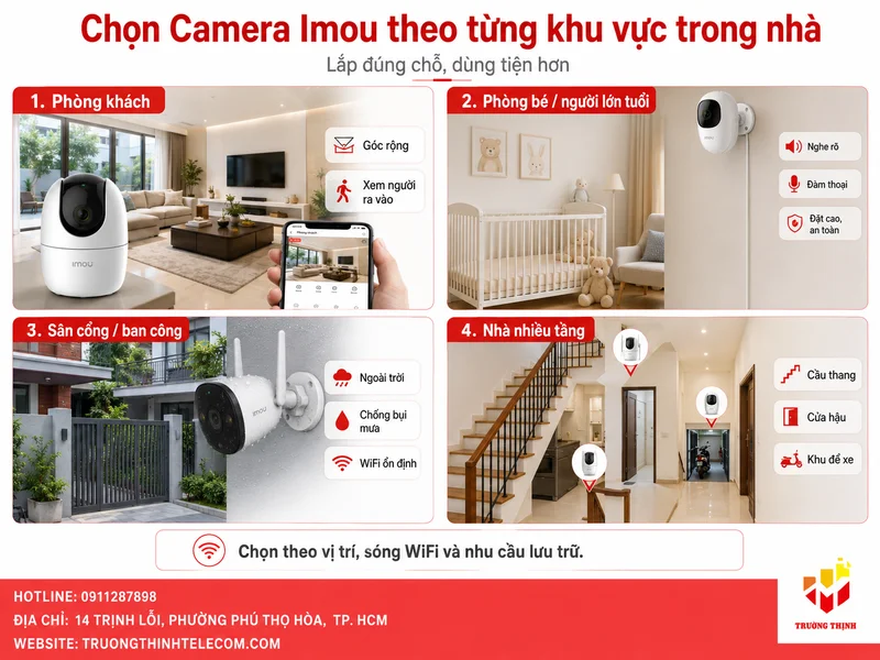 Chọn Camera Imou theo từng khu vực trong nhà