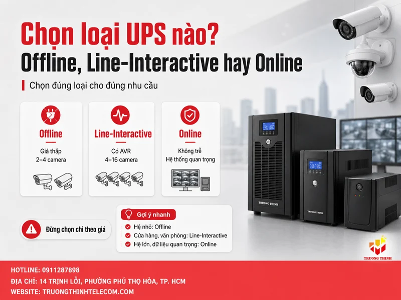 Chọn loại UPS nào: Offline, Line-Interactive hay Online?