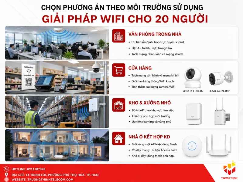 Chọn phương án theo môi trường sử dụng