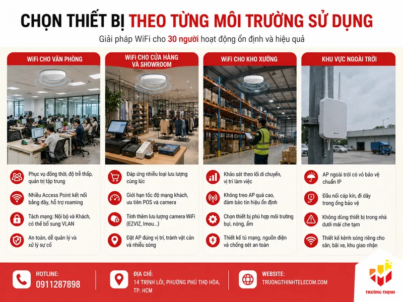 Chọn thiết bị theo từng môi trường sử dụng