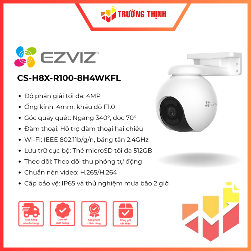 Camera Ezviz H8x 2K+ 4MP CS-H8x-R100-8H4WKFL ColorFULL