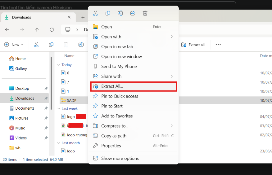 Giải nén nếu file ở dạng nén