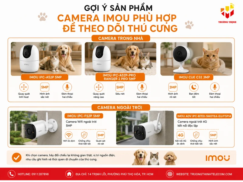 Gợi ý sản phẩm Camera Imou phù hợp để theo dõi thú cưng