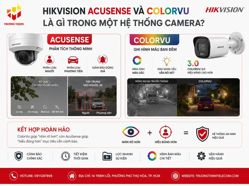 Hikvision AcuSense và ColorVu là gì trong một hệ thống camera?