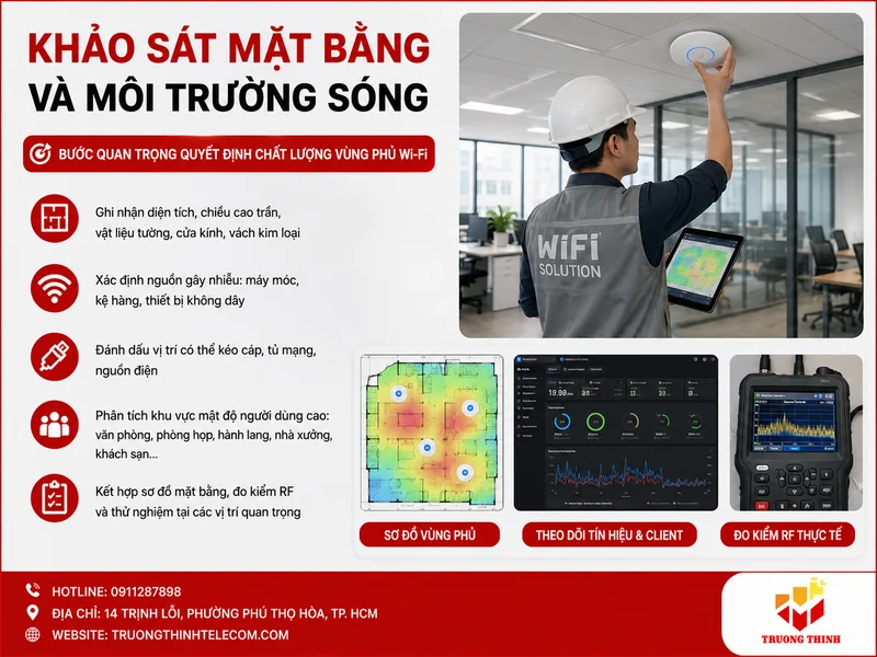 Khảo sát mặt bằng và môi trường sóng