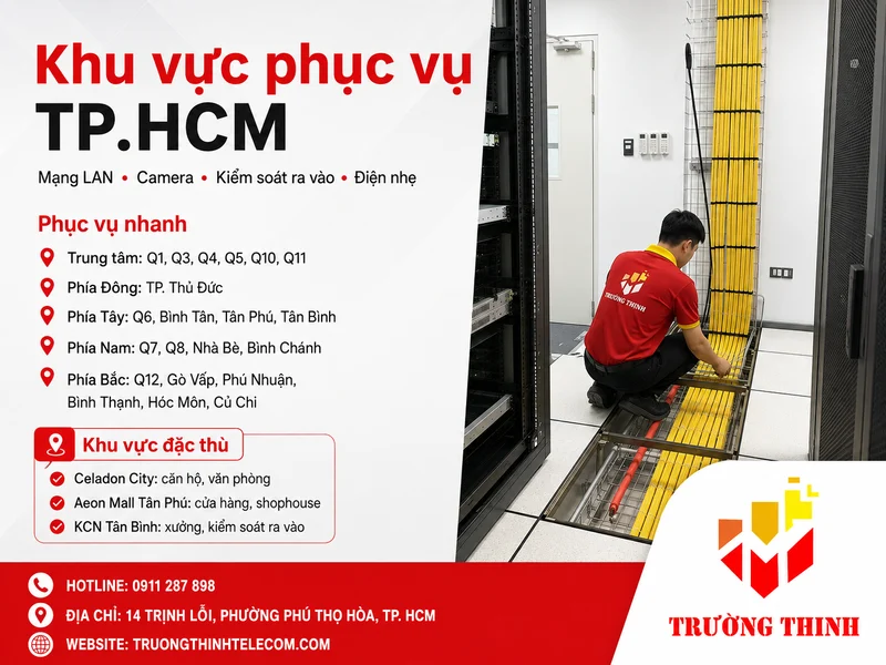 Khu vực Trường Thịnh Telecom phục vụ tại TP.HCM