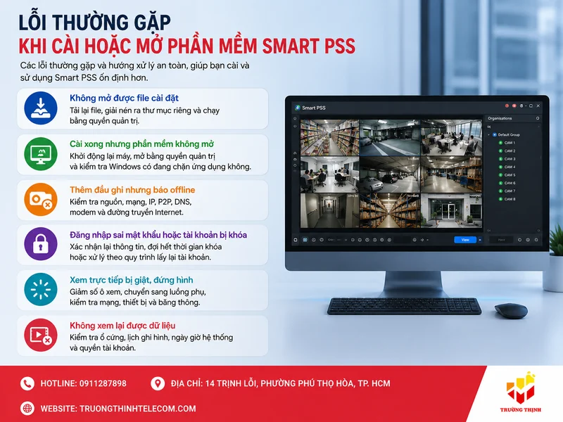 Lỗi thường gặp khi cài hoặc mở phần mềm Smart PSS