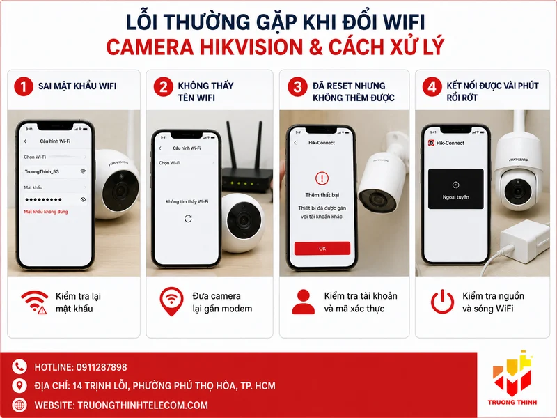 Lỗi thường gặp khi đổi wifi camera Hikvision và cách xử lý