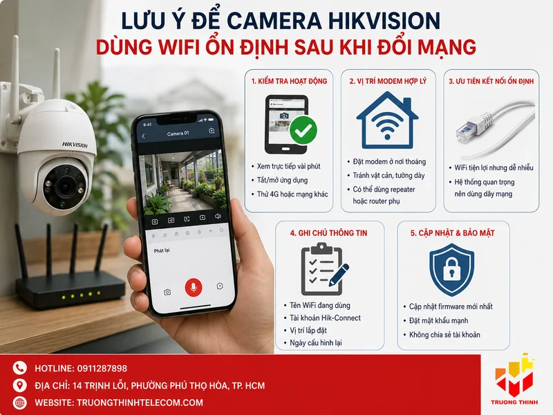 Lưu ý để camera Hikvision dùng wifi ổn định sau khi đổi mạng