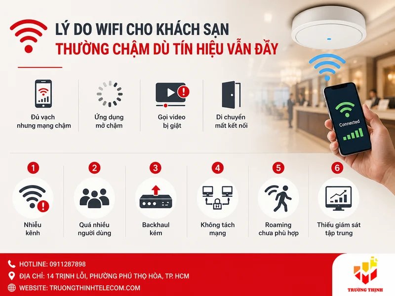 Lý do wifi cho khách sạn thường chậm dù tín hiệu vẫn đầy