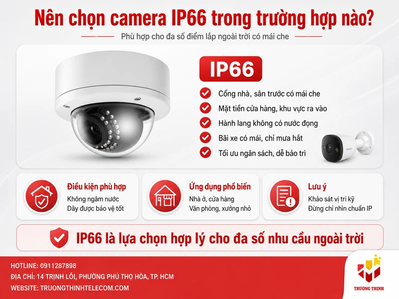 Nên chọn camera IP66 trong trường hợp nào?