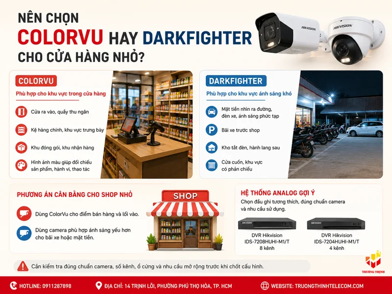 Nên chọn ColorVu hay DarkFighter cho cửa hàng nhỏ?