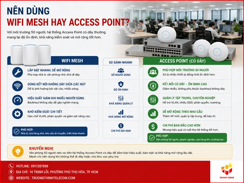 Nên dùng WiFi Mesh hay Access Point?
