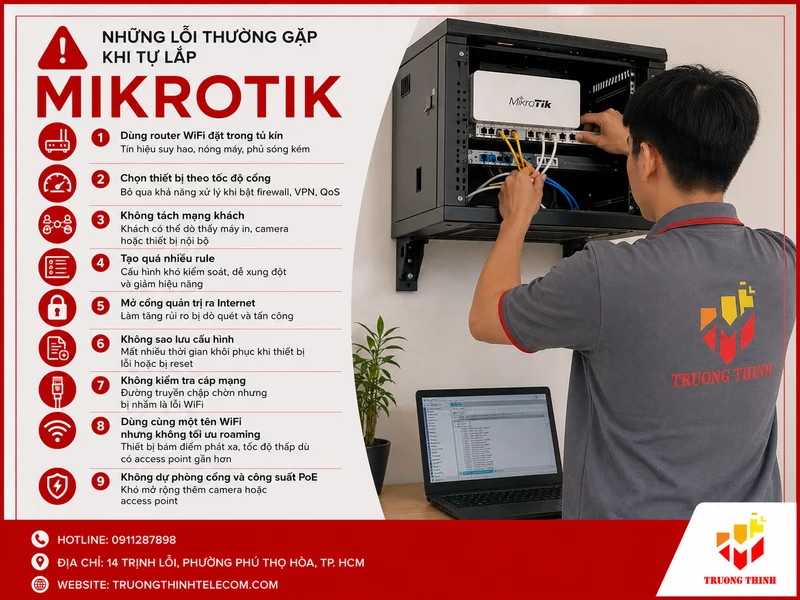 Những lỗi thường gặp khi tự lắp MikroTik